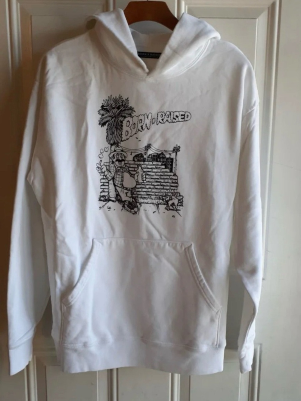 BORN X RAISED White Graphic Pullover Hoodie